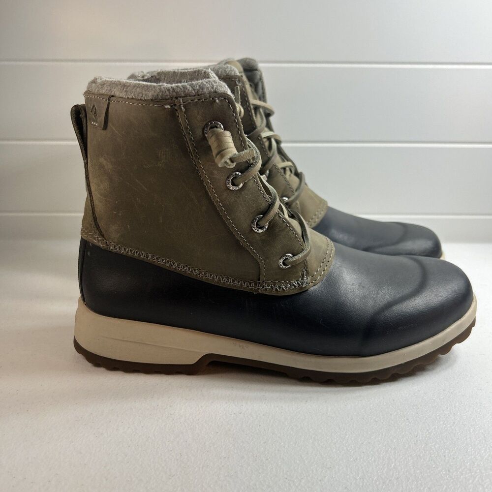 Sperry Women's Boots Size 7 M Black Green Maritime Repel Wool STS82667